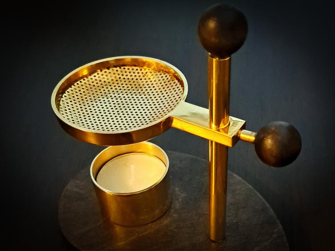 Incense Burner - adjustable in height, with candle