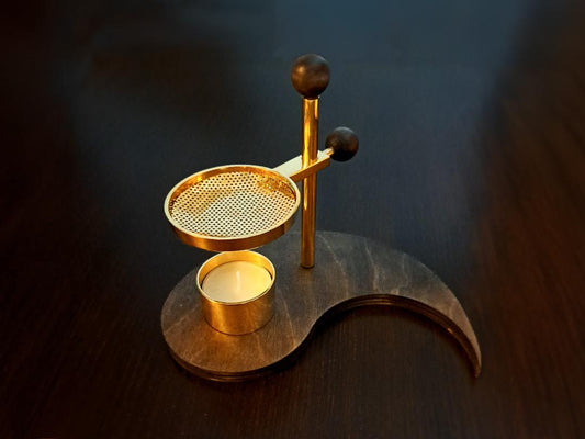 Incense Burner - adjustable in height, with candle